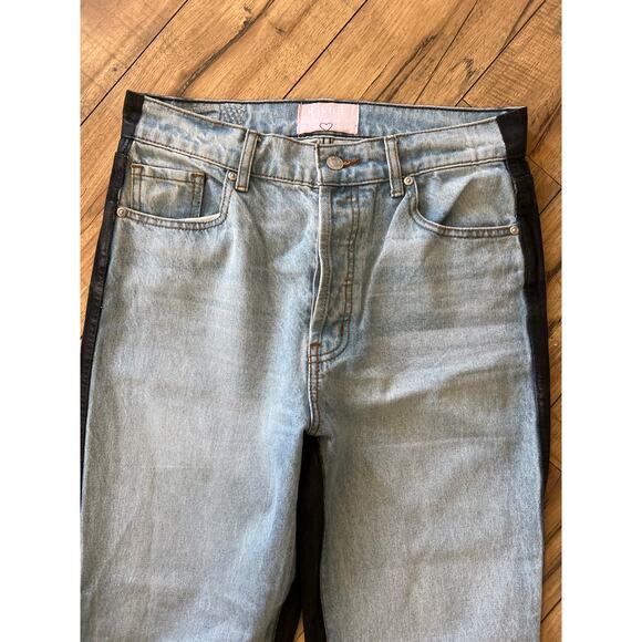 REVICE Boyfriend Jeans Blue and Black Two-Tone - Picture 3 of 6